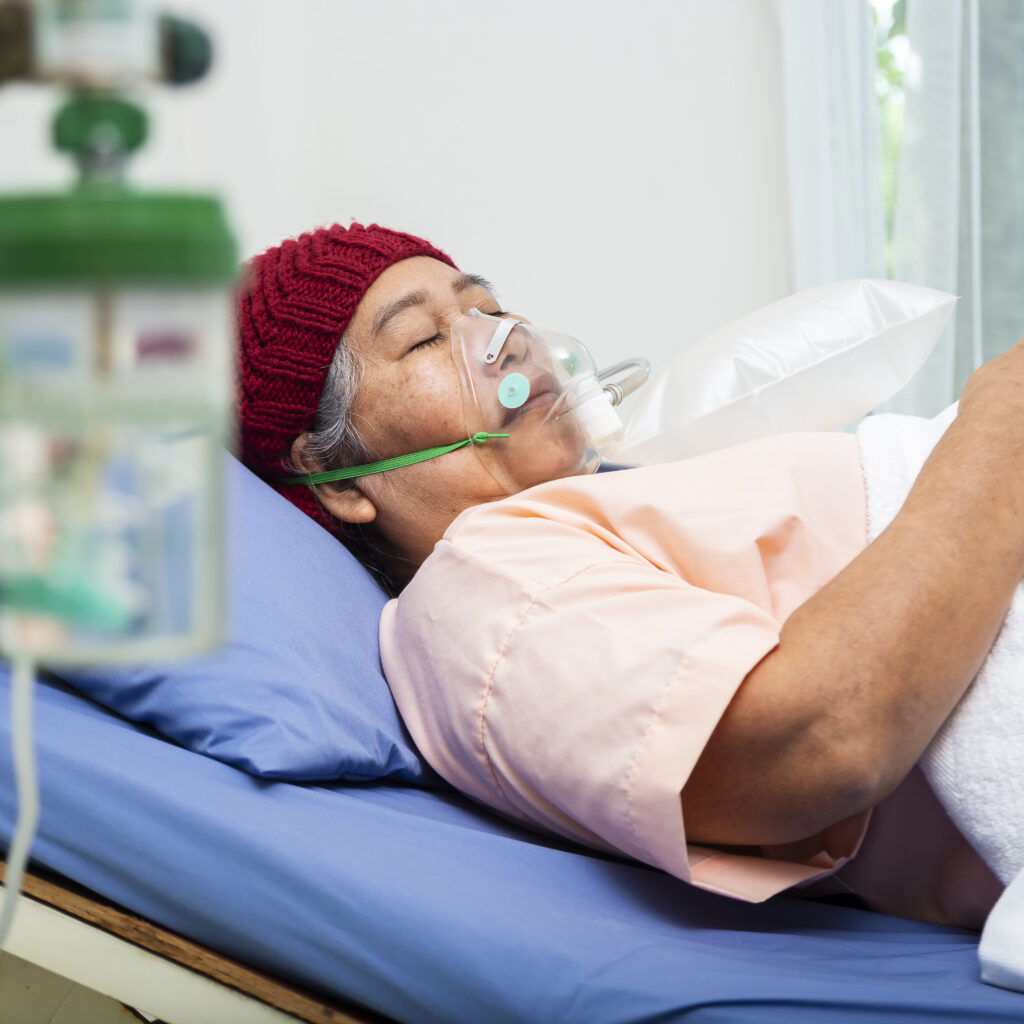 Asian elderly woman patient in hospital - Medical Service - Phlox Elementor WordPress Theme oxygen therapy at home in Dubai